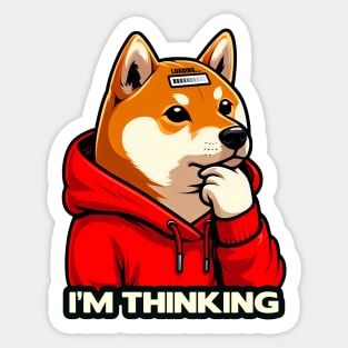 I'm Thinking meme Shiba Inu Dog Sticker